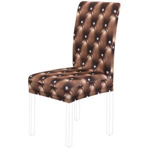 Dining Chair Cover Stretch Chair Protector Chair Seat Cover for Home Brown